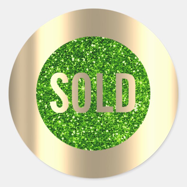 Sold Out Gold Green Golf Green Luxury Estate Agent Classic Round Sticker (Front)