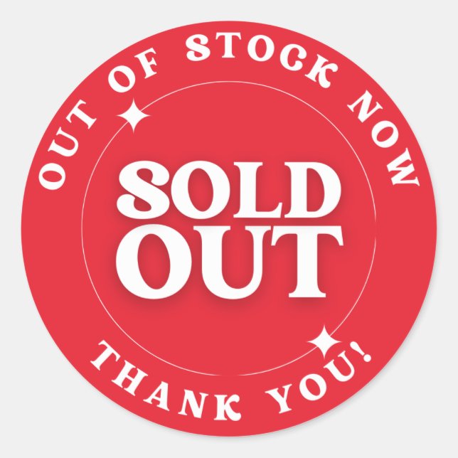 Sold Out (Out of Stocks) Sticker (Front)