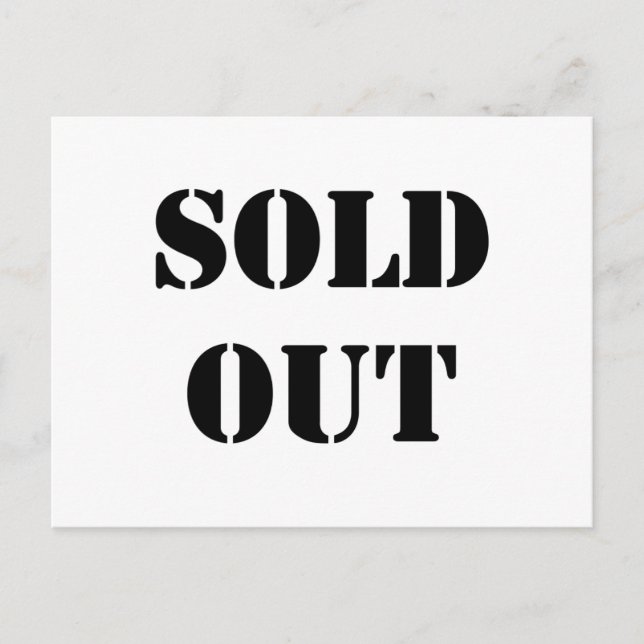 Sold Out Postcard (Front)