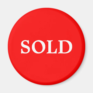 SOLD Real Estate Agent or Retail Sign Marker Red W Magnet