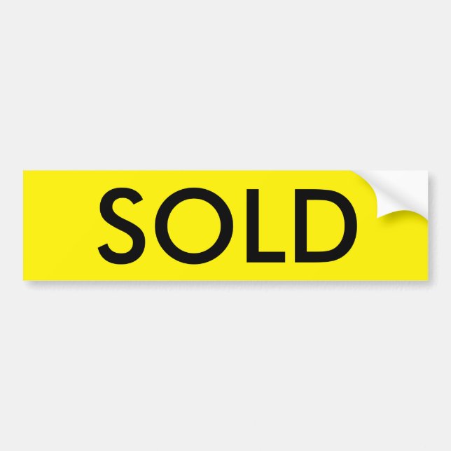 SOLD Real Estate Bumper Sticker for Sign (Front)
