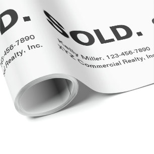 SOLD Real Estate Marketing Minimalist Custom Wrapping Paper