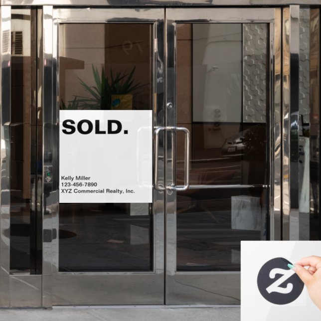 SOLD Sign Commercial Realty Marketing Personalised (Office Door)