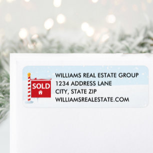 Sold Sign Real Estate Christmas Holiday Address