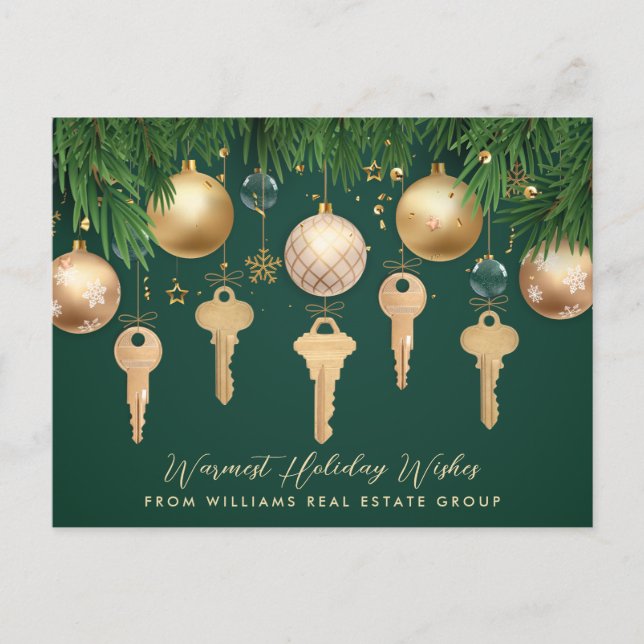 Sold Sign Real Estate Christmas Holiday Postcard (Front)