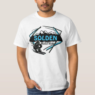 Solden Austria guys blue ski art value tee