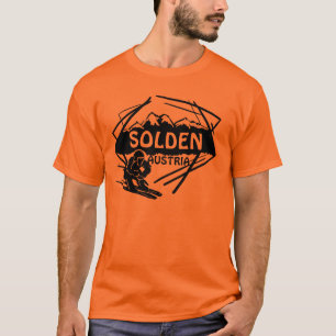 Solden Austria guys orange ski art tee