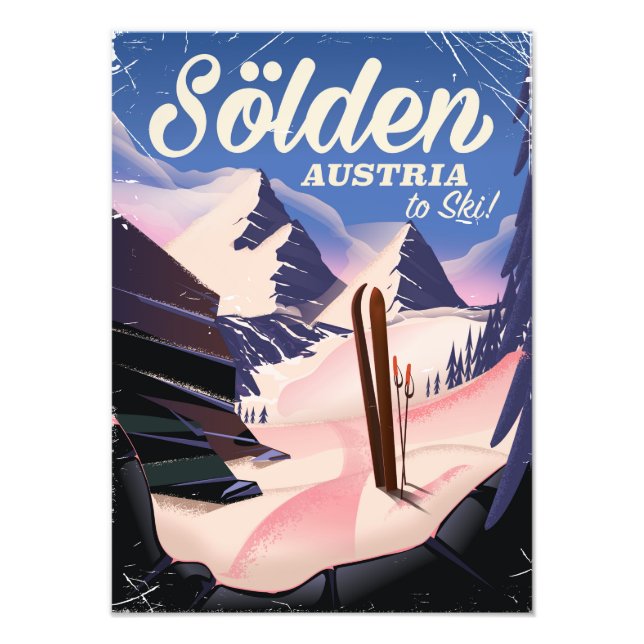 Sölden Austria vintage ski poster (Front)