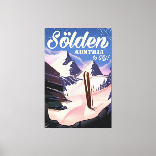 Sölden Austria vintage ski poster Canvas Print