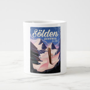 Sölden Austria vintage ski poster Large Coffee Mug
