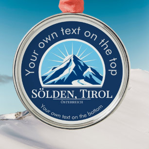 Sölden Tirol Austria ski medal Metal Ornament