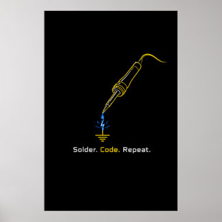 Solder Code Repeat Embedded Engineering Poster