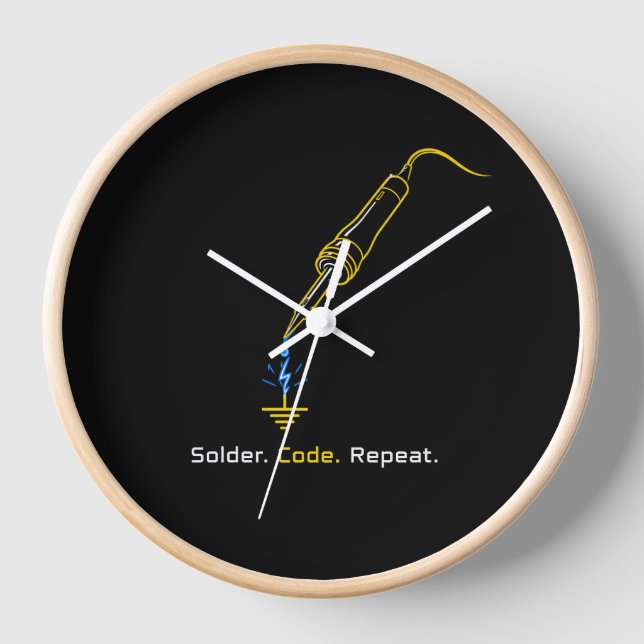 Solder Code Repeat Embedded Engineering Wall Clock (Front)