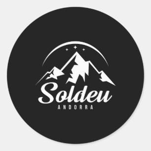 Soldeu Andorra Ski Resort Skiing Snowboarding  Classic Round Sticker
