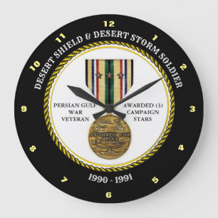 SOLDIER 3 STARS  / DESERT SHIELD & STORM LARGE CLOCK