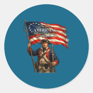 Soldier American Flag Patriotic Pride Classic Round Sticker