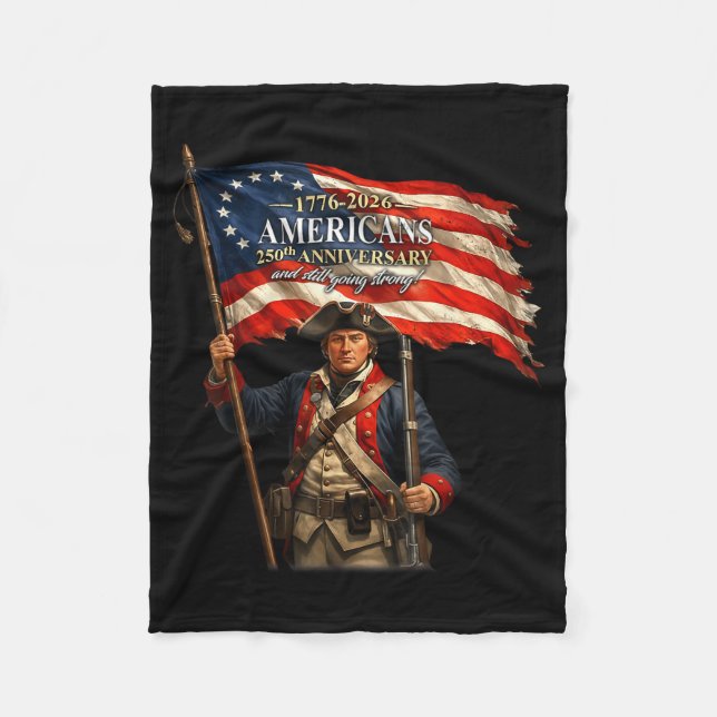 Soldier American Flag Patriotic Pride Design Fleece Blanket (Front)