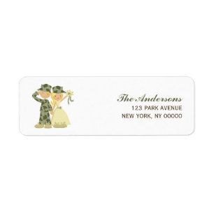 Soldier and Bride Wedding Address Return Labels