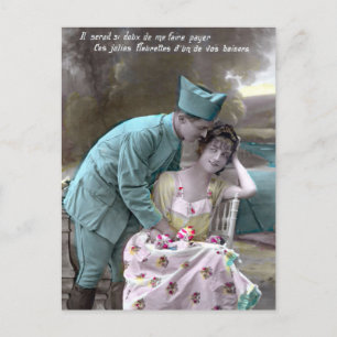 Soldier and Lover Postcard