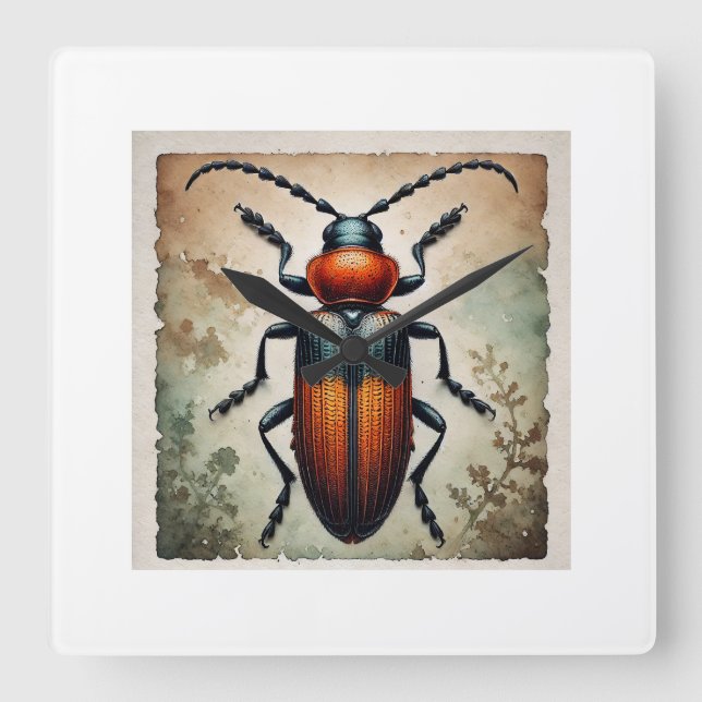Soldier Beetle 060924IREF211 - Watercolor Square Wall Clock (Front)