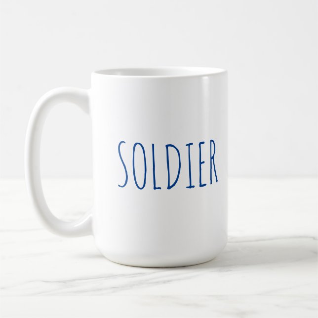 Soldier Blue Font Coffee Mug (Left)