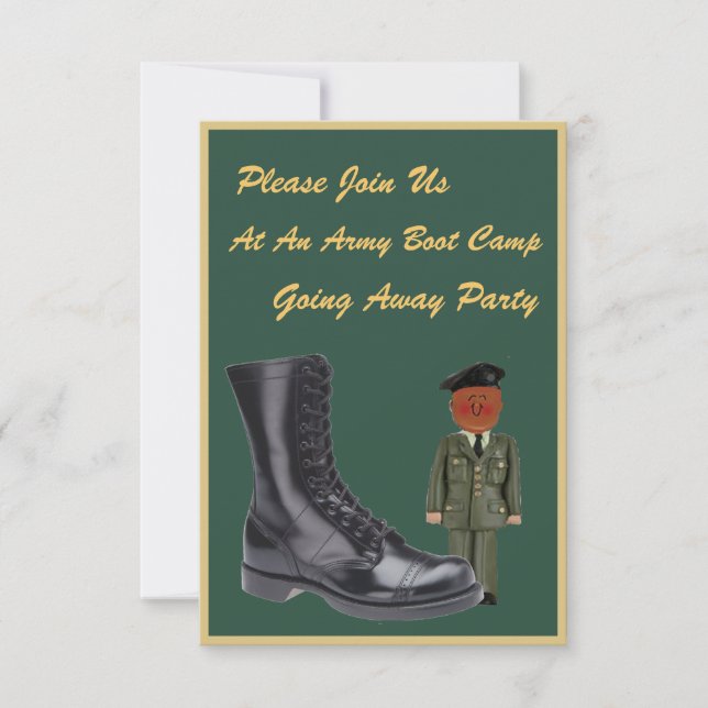 Soldier Boot Camp Going Away Invitations (Front)
