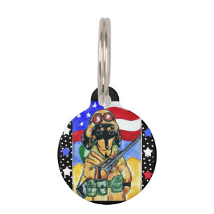 Soldier Dachshund Pet Tag