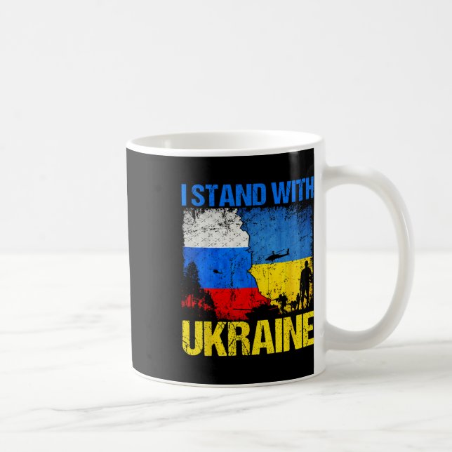 Soldier Flag Support I Stand With Ukraine Russian  Coffee Mug (Right)