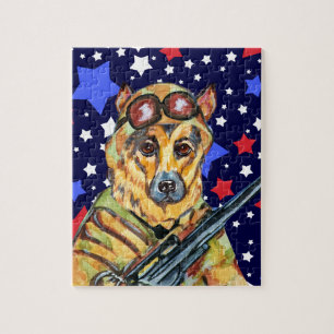 SOLDIER GERMAN SHEPHERD JIGSAW PUZZLE