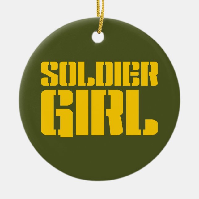 SOLDIER GIRL CERAMIC TREE DECORATION (Front)