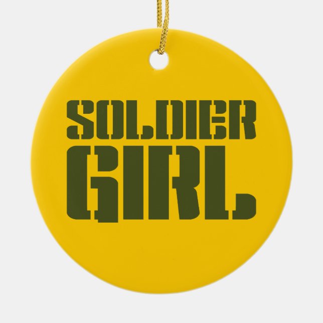 SOLDIER GIRL CERAMIC TREE DECORATION (Front)