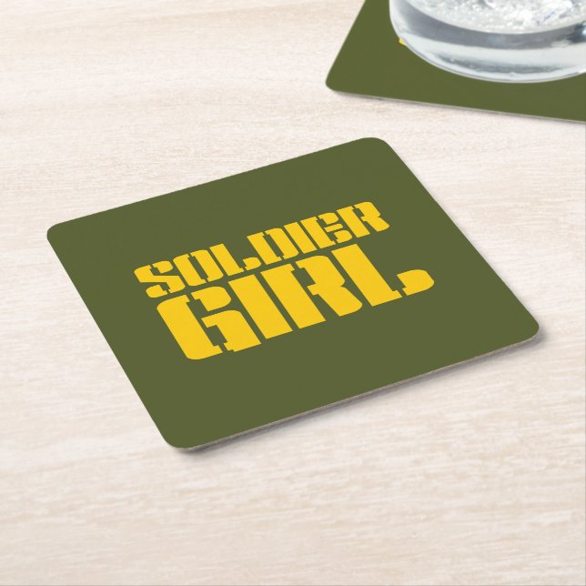 SOLDIER GIRL SQUARE PAPER COASTER (Angled)