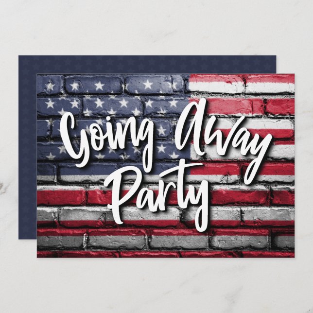 Soldier Going Away Party Patriotic Invitation (Front/Back)