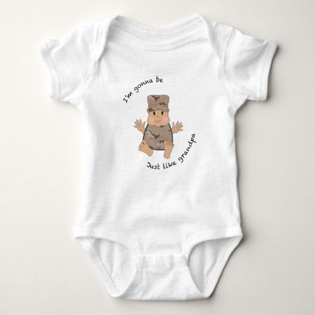 Soldier grandpa baby bodysuit (Front)
