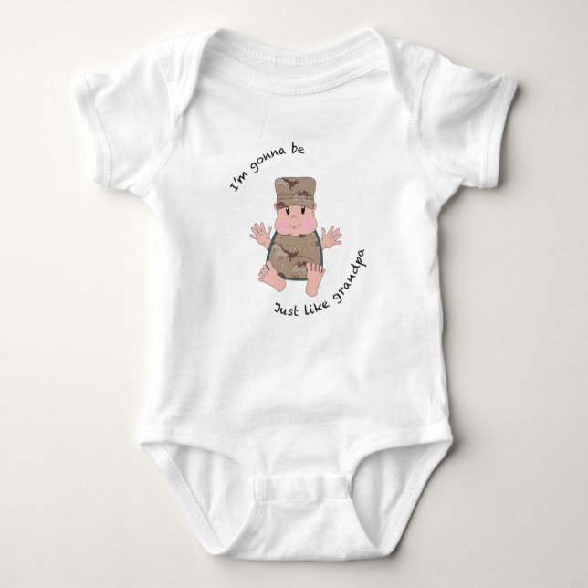 Soldier grandpa baby bodysuit (Front)