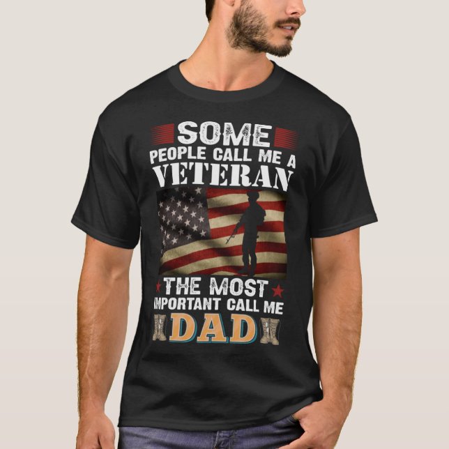 Soldier Honour Duty America People Call Me Veteran T-Shirt (Front)