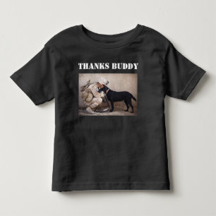 Soldier in Fatigues with His Military Dog Toddler T-Shirt