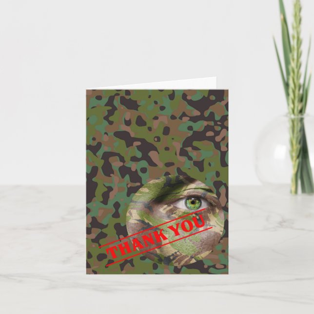 Soldier Joe GI Camouflage Party Note Card (Front)