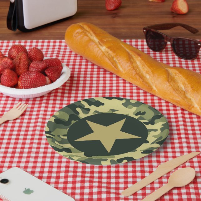 Soldier Joe GI Camouflage Party Paper Plates (Picnic)