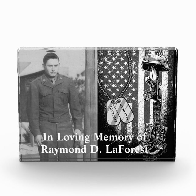 Soldier Loving Memory of Photo Block (Front)