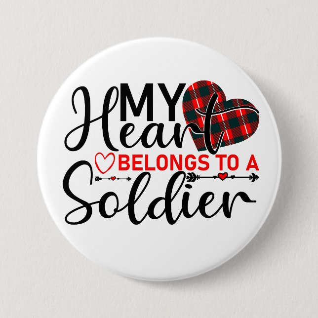 Soldier Military Love Support 7.5 Cm Round Badge (Front)