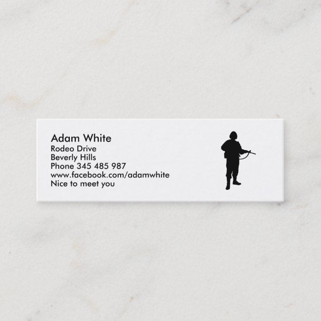 Soldier Mini Business Card (Front)