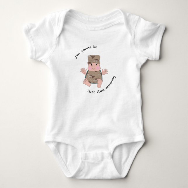 Soldier mummy baby bodysuit (Front)