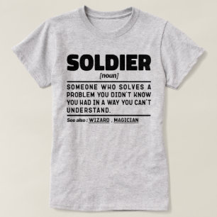 Soldier Noun Definition Retired Veteran Dad Cool T-Shirt