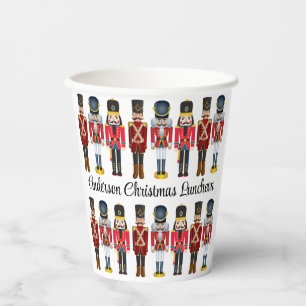 Soldier Nutcracker Personalize Text Christmas Napk Paper Cups