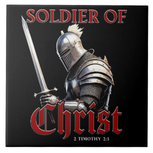 Soldier of Christ 2 Timothy 2:3 Christian Bible Tile