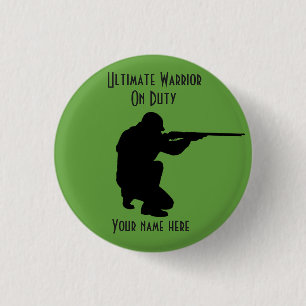 Soldier On Duty Design Round Button