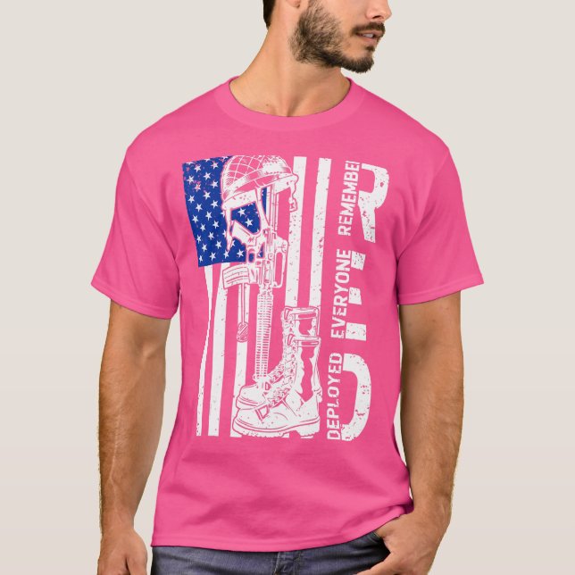 Soldier Red Friday Support US Flag Until They Come T-Shirt (Front)