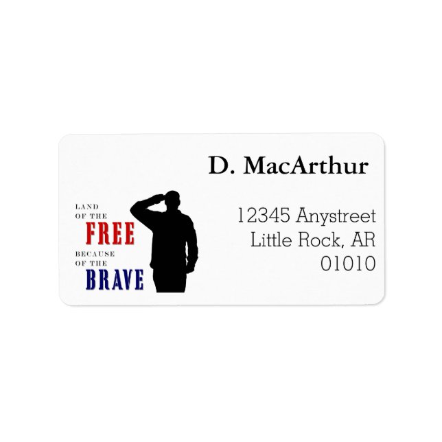 Soldier Salute Address Labels (Front)