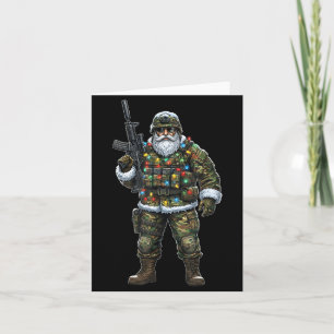 Soldier Santa Camouflage Christmas Military Hunter Card